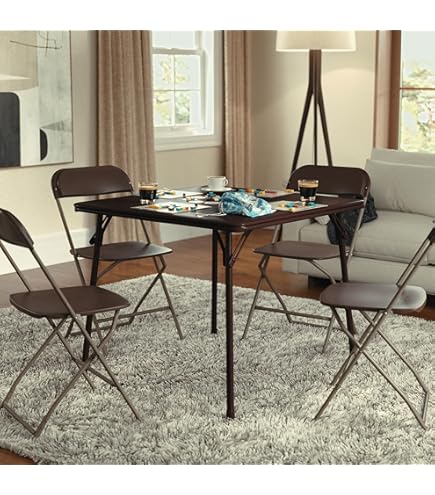 Amazon.com: BizChair Folding Card Table - Brown Foldable