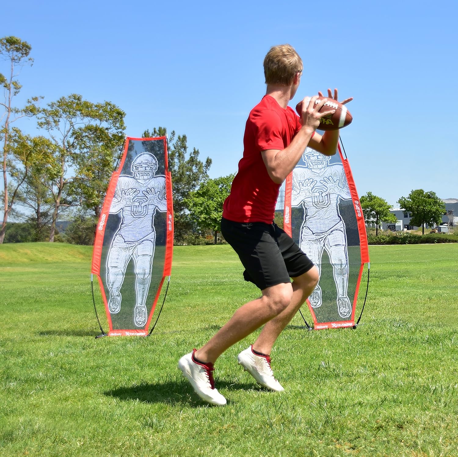 GoSports Football Xtraman Dummy Defender Quarterback Training Mannequin - QB Receiver for Passing Accuracy, Footwork Drills and Practice Clearing Linemen : Sports & Outdoors