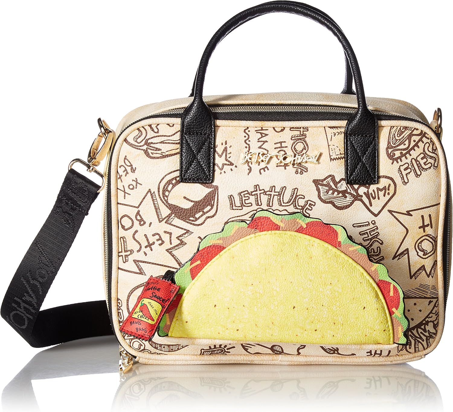 Betsey Johnson Let's Taco 'Bout It Lunch Tote, natural