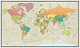 24x36 World Wall Map by Smithsonian Journeys - Tan