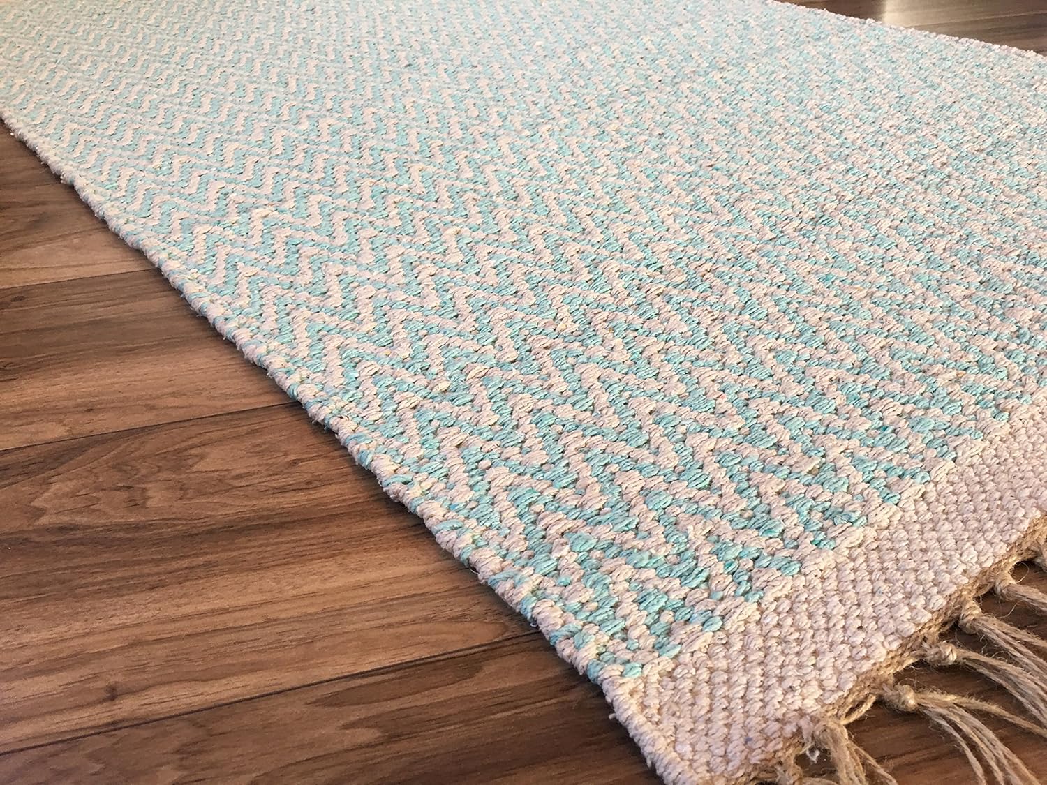 Second Nature Online Duck Egg Blue Natural Herringbone Cotton Yarn