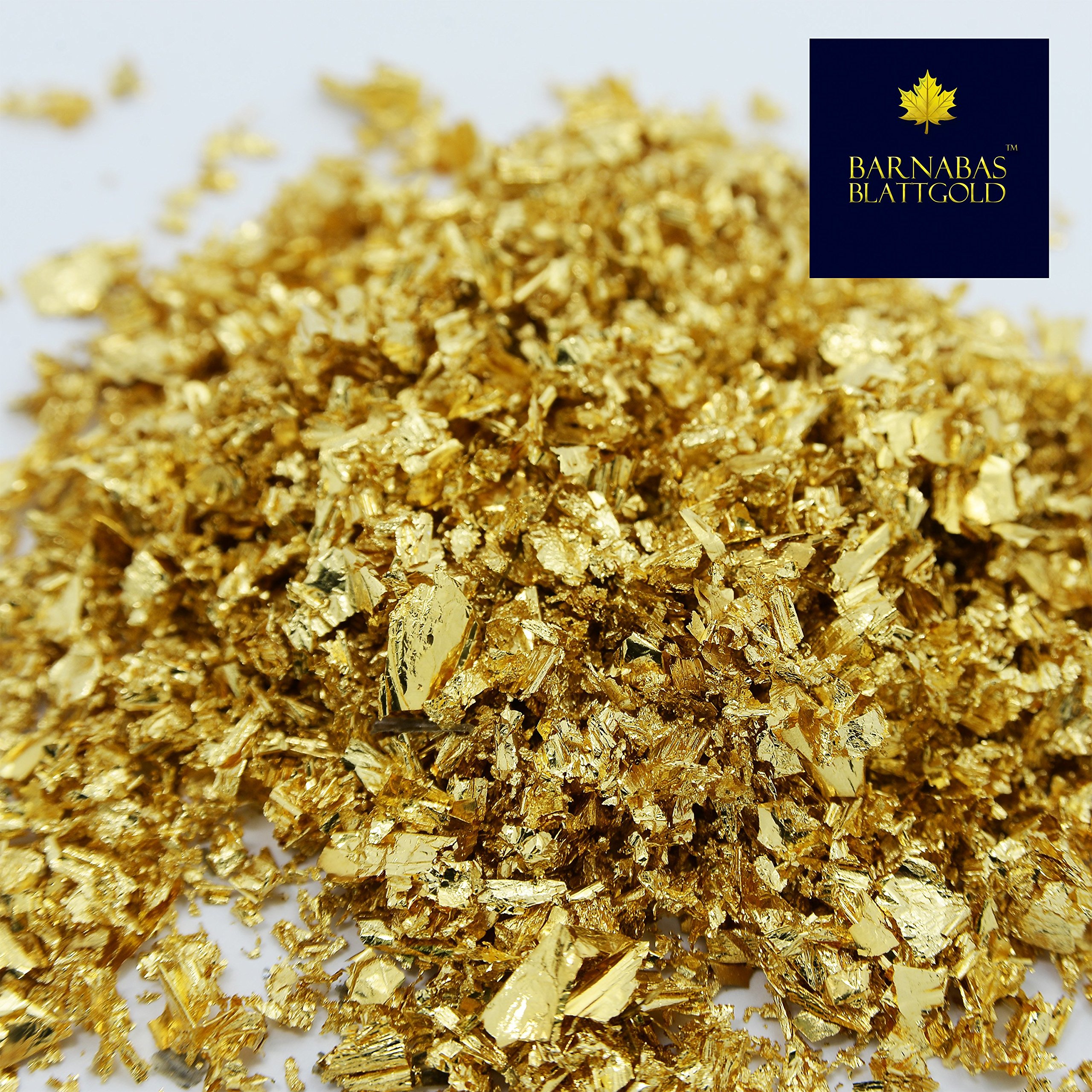 Barnabas Blattgold: Imitation Gold Leaf Flakes 8g - Gold Flakes for Resin and Crafts - Abburstig Gold Leaf Foil for Gilding, Painting, and Arts