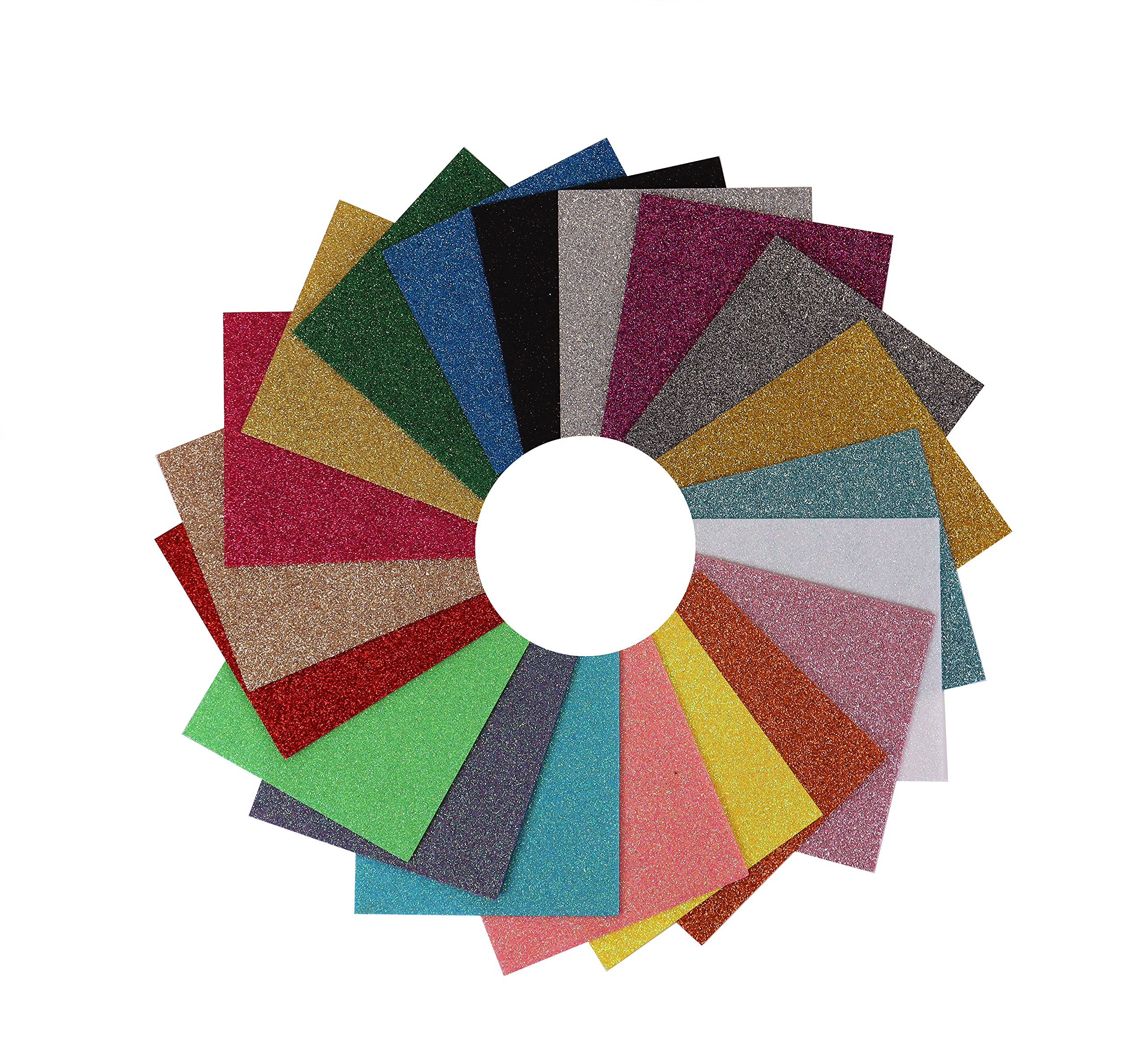 Trimits Glitter Acrylic Crafting Felt Pack, Assorted Colours B, 15 x 15cm