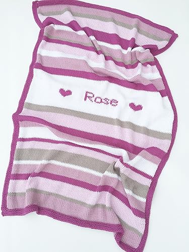 knitted personalised baby blankets