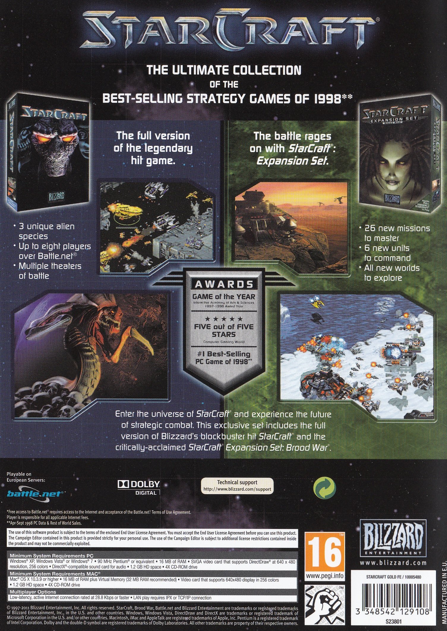 Starcraft Gold - Includes Expansion Pack (PC CD)