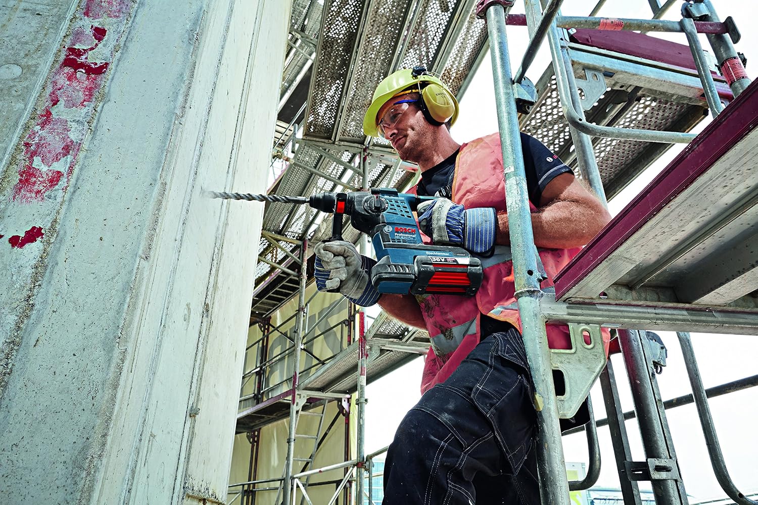Bosch Professional Cordless Rotary Hammer Plus GBH 36 V-LI (incl. Depth Stop, Machine Cloth, Grease Tube, L-BOXX - Image 5