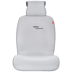 Sojoy Cooling Car Seat Cover TOP of The LINE Breathable Fabric Seat Protector, with Quick-Dry, No-Slip Technology. Car Seat Protection for All Workouts, All-Weather (Gray)