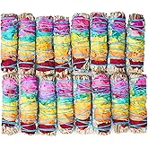 JL Local Chakra Sage Smudge Sticks 4 Inch | Natural Flower White Sage Smudging Wands | Bulk Quantities for Home Cleansing, Meditation, & Smudging Rituals | Sustainably Sourced California White Sage