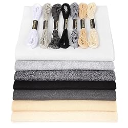 Black White Felt Fabric Sheets: ZAIONE 7 Rolls