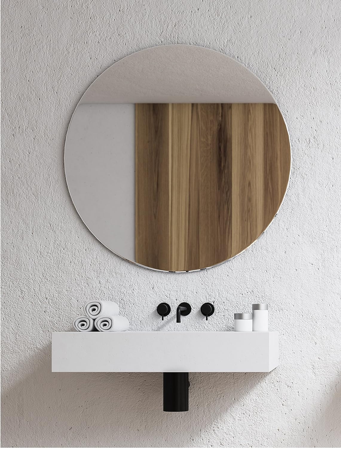 Runder Badspiegel, Rundspiegel, runder Spiegel mit Aufhängebleche 6mm