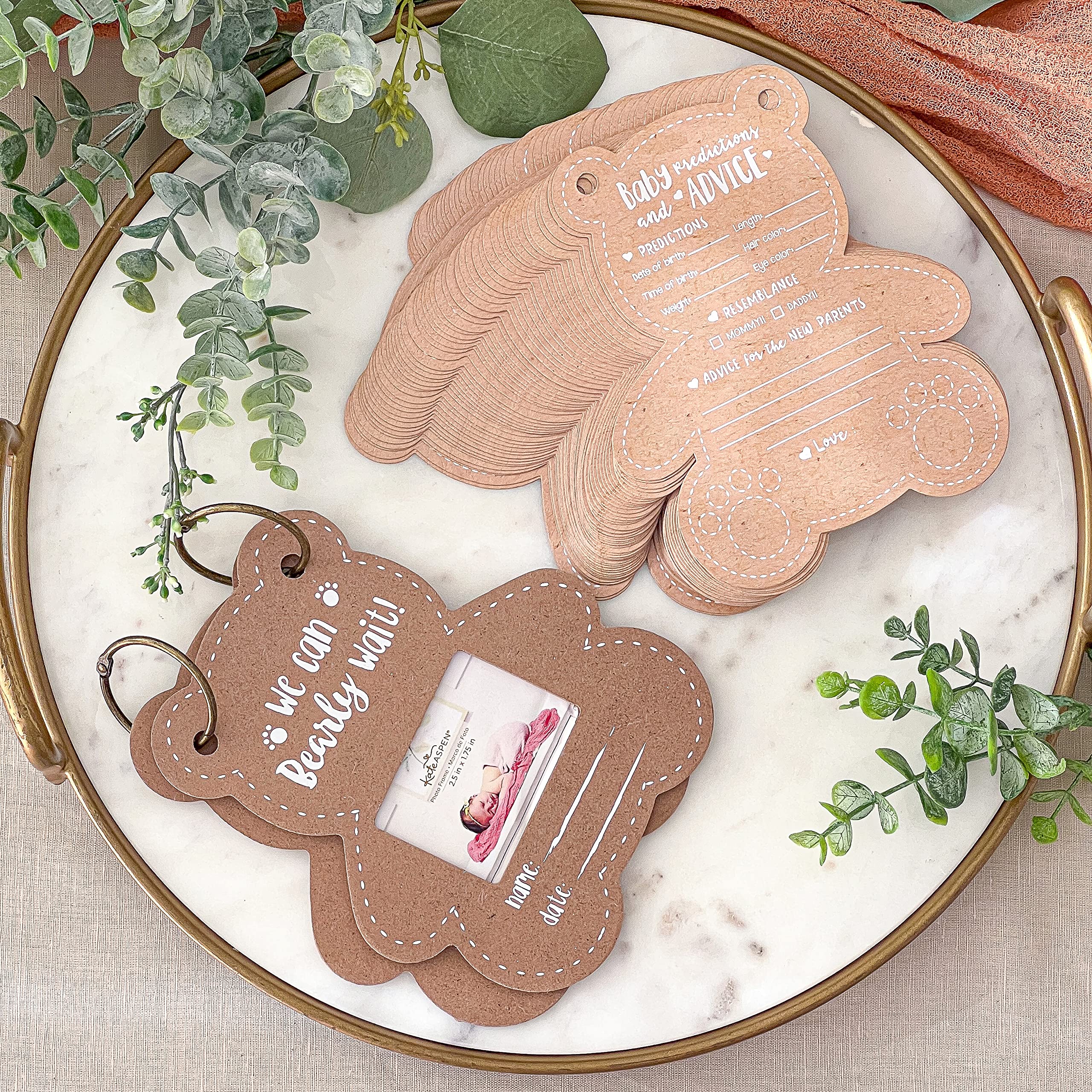 Photo 1 of Kate Aspen Teddy Bear Advice Cards and Baby Predictions For Baby Shower Games - We Can Bearly Wait Baby Shower Decorations - Gender Reveal Games, Party Activity And Keepsake For Parents-to-be