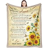 puekrtoa Valentines Day Aunt Gift, Best Birthday Gift for Aunt Blanket, Aunts Gifts from Niece, Auntie Gifts from Niece, Funny Aunts Throw Blankets 60x50 Inch