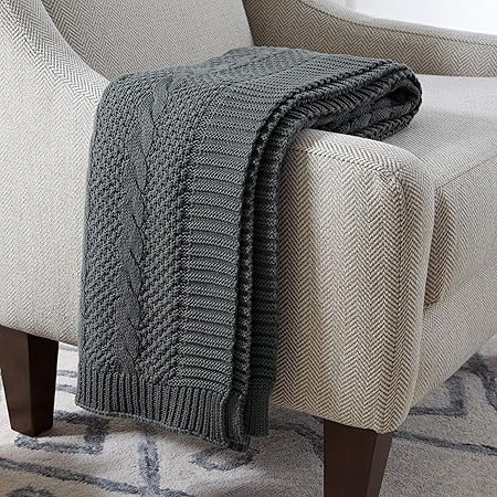 Amazon Com Stone Beam Transitional Chunky Cable Knit Throw