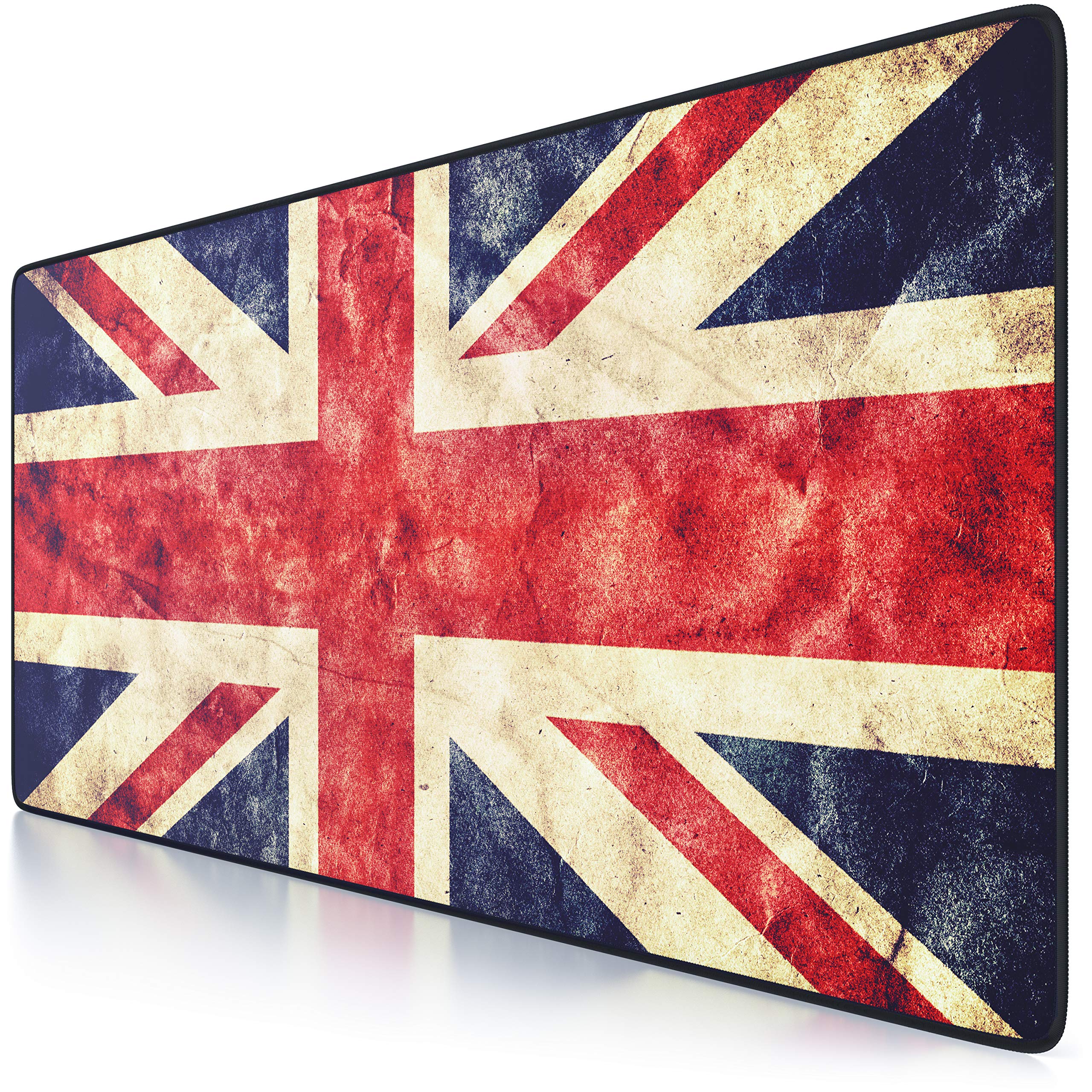 TITANWOLF - XXL Speed Gaming Mouse Pad Mouse Mat - Extra Large 900 x 400 x 3mm - Water-Resistant Mousepad with Non-Slip Rubber Base - Smooth Cloth Surface - UNION JACK