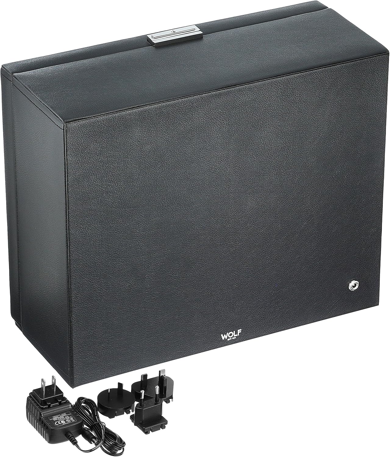 WOLF 459256 Roadster 6 Piece Watch Winder with Cover, Black: Watches