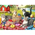 300 Piece Puzzles for Adults Large Piece - Large Jigsaw Puzzles for Kids and Seniors - Picnic Kittens and Donut