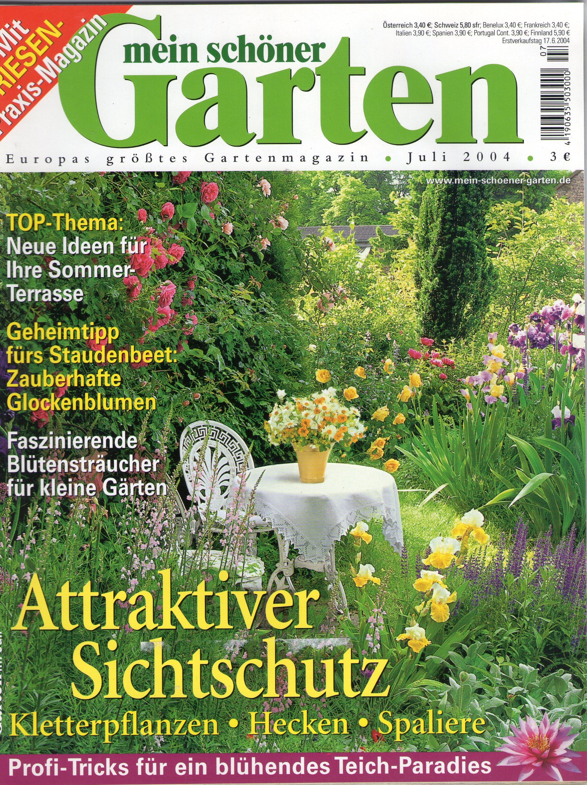 Mein Schoner Garten Europas Grosstes Gartenmagazin Juli 2004 Attraktiver Sichtschutz Kletterpflanzen Hecken Spaliere Amazon De Unbekannt Bucher