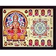 HandicraftStore Lakshmi Vaibhav with Shree Yantra and other Lakshmi Rupa, Auspicious poster painting with beautiful frame.