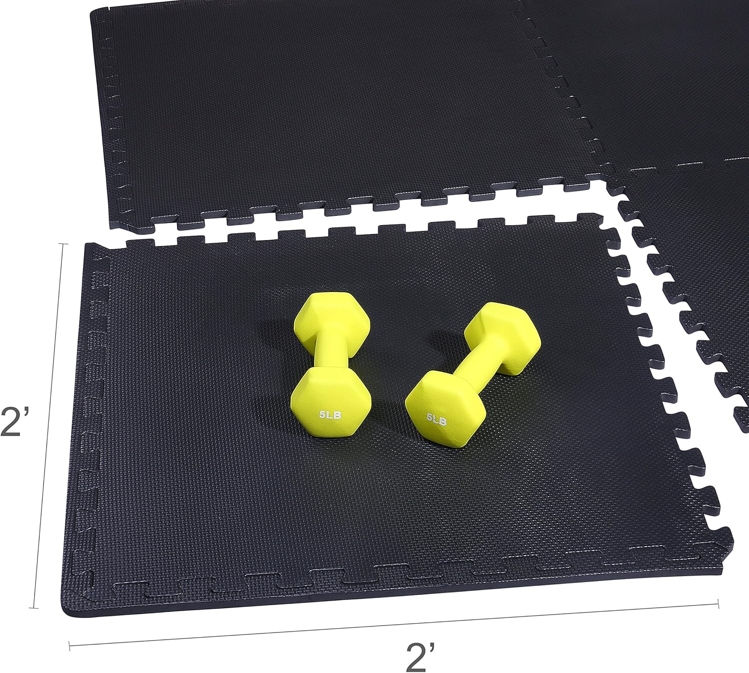 BalanceFrom Puzzle Exercise Mat with EVA Foam Interlocking Tiles | 1/2" / 48 Sq. Ft | Black : Sports & Outdoors