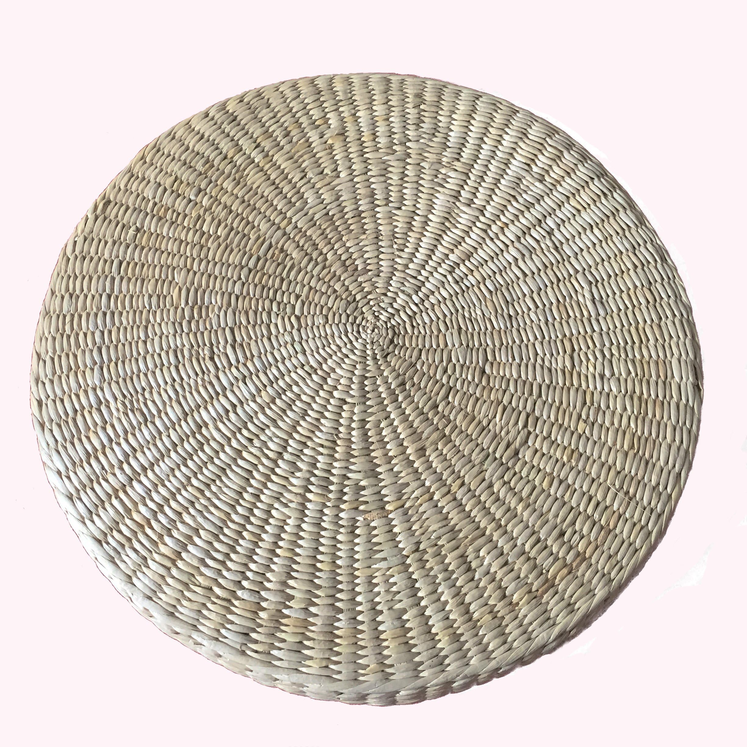 Hot Natural Straw Round Pouf Tatami Cushion Floor Cushions Meditation Yoga Round Mat Zafu Chair Cushion (diameter 23inch)