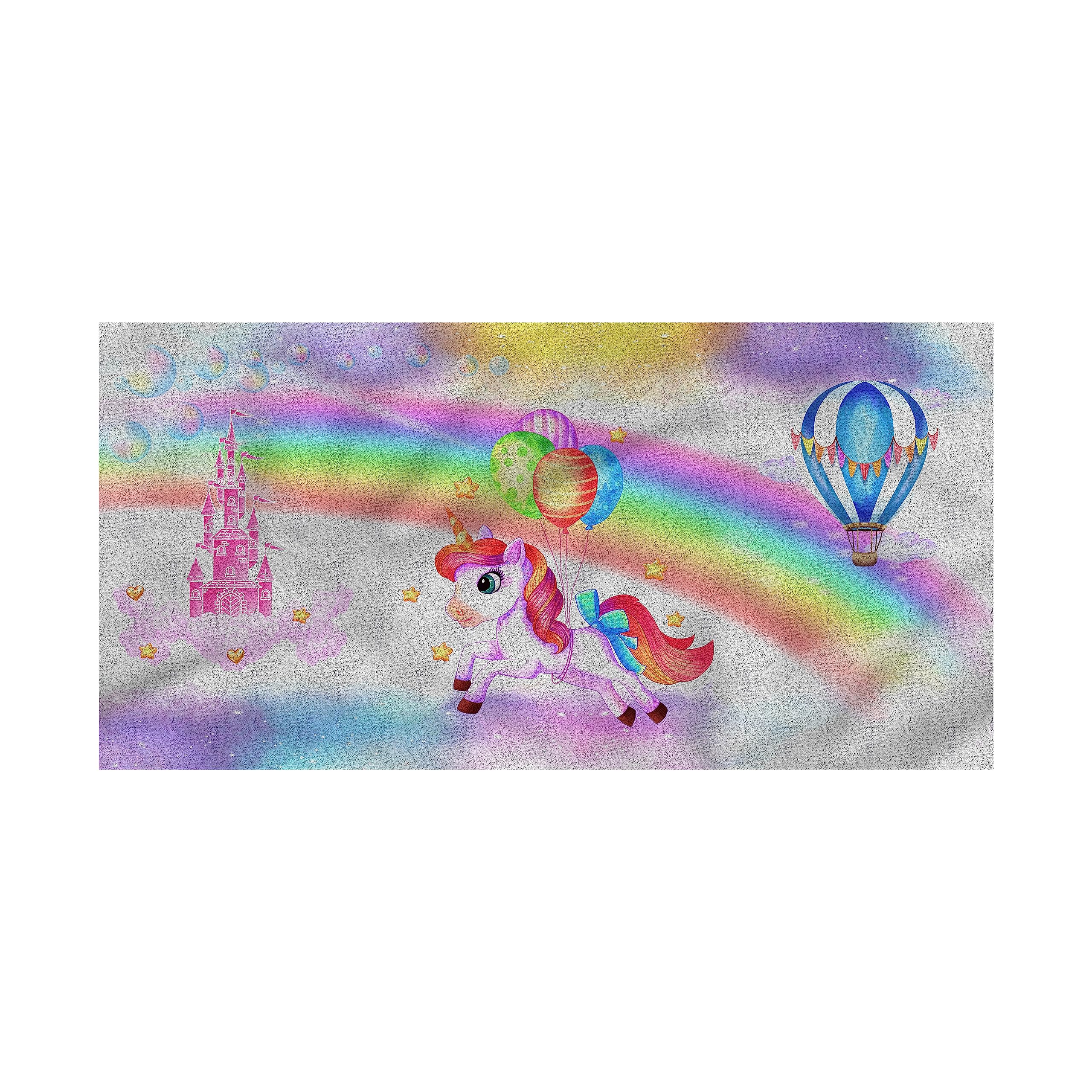 Maple Skyline Large Printed Lightweight Quick Drying Microfibre Beach Bath Towel | Custom Design Series | 75 x 150cm (Unicorn)