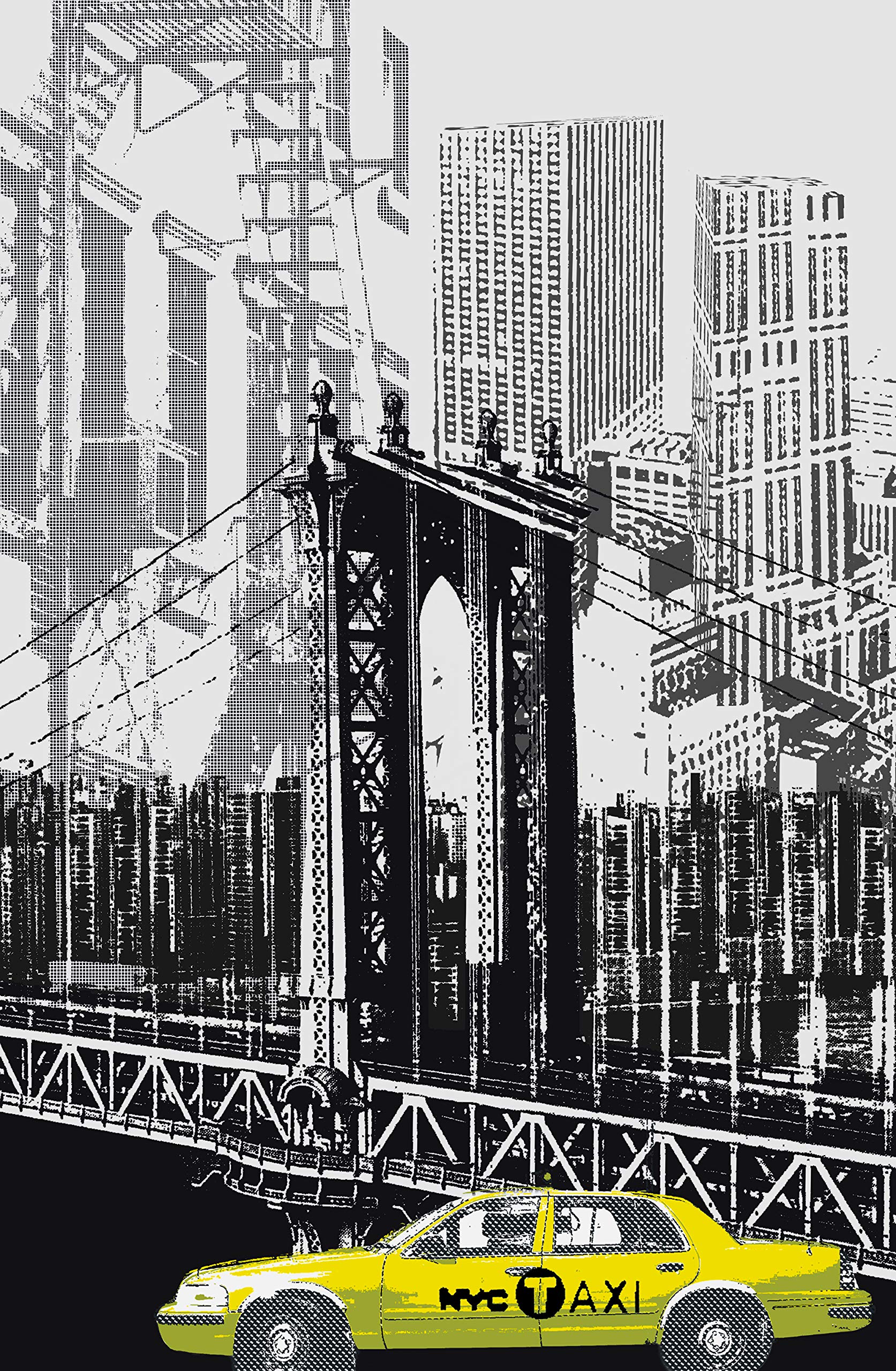 PLAGE 162100 Adhesive for Fridge Size S - New York, Grey (49 x 75 cm)