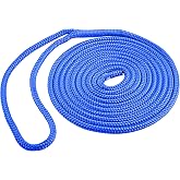 Shoreline Marine Double Braided Nylon Dock Line, Single, 3/8" x 15', Blue