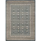 SAFAVIEH Sofia Collection Area Rug - 8' x 10', Blue & Beige, Vintage Oriental Distressed Design, Non-Shedding & Easy Care, Id