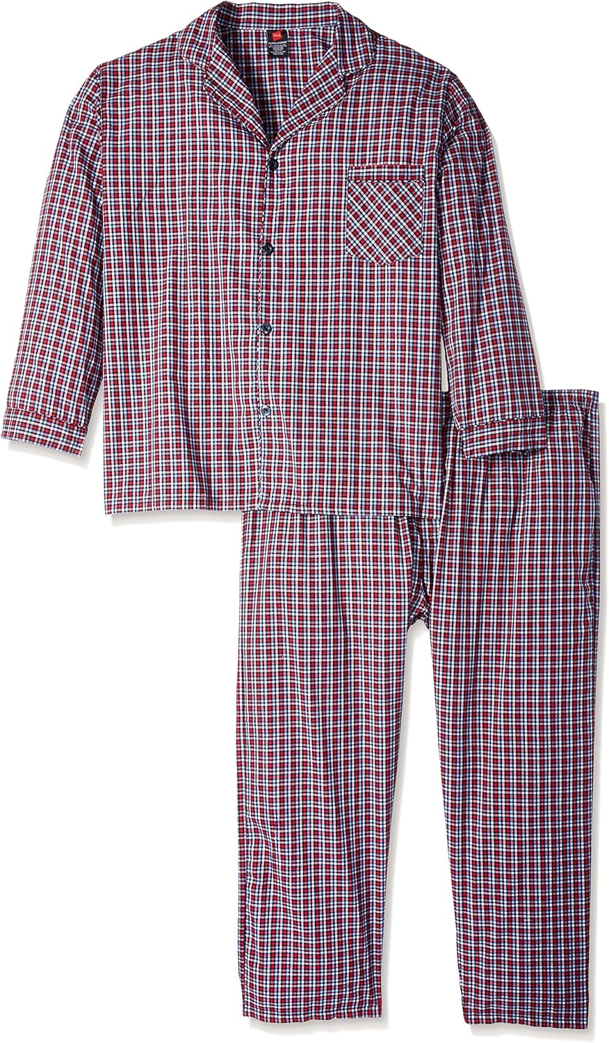 Hanes Men's Woven Plain-Weave Pajama Set: Clothing