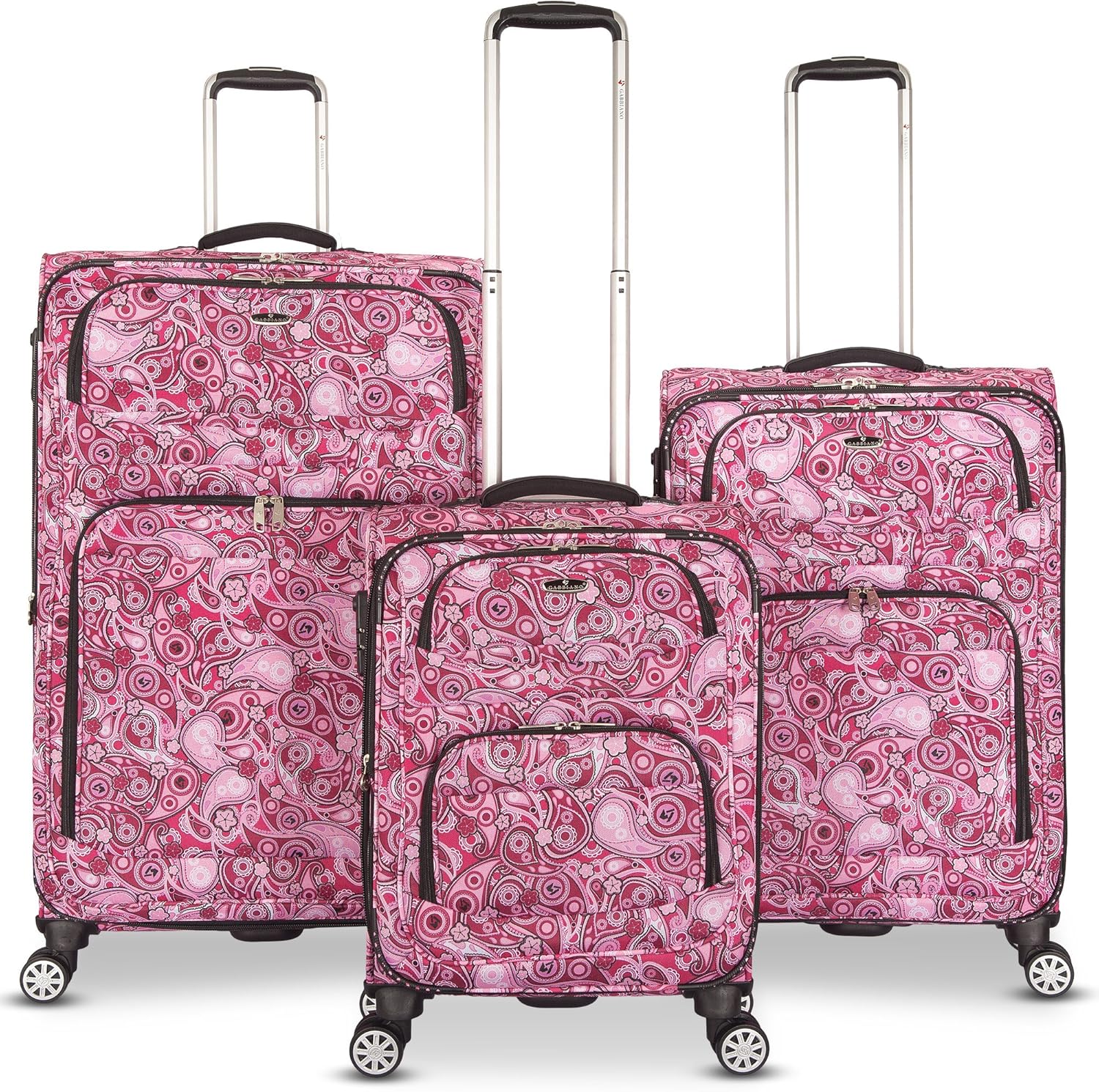 Gabbiano The Verona Softside Collection 3 Piece Spinner Set Luggage Sets