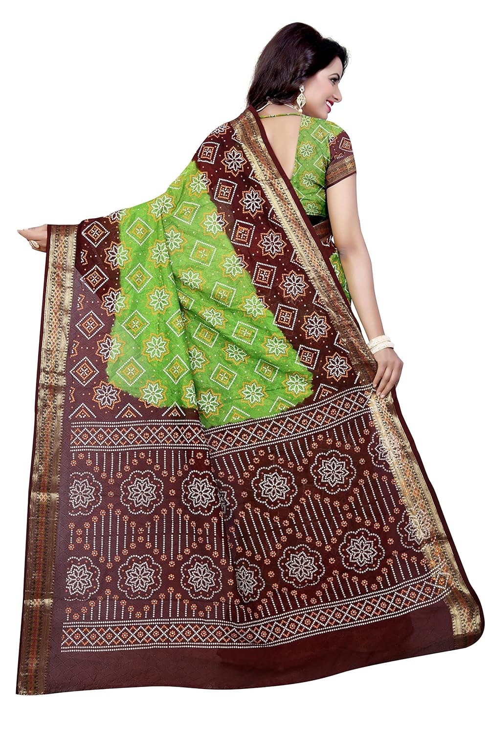 dealsure women's multicolor art silk bandhani saree