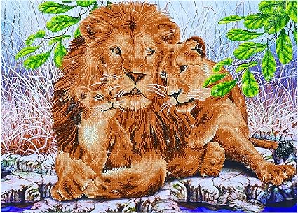 Diamond Dotz EMBROIDERY KIT LION FAMLY