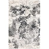SAFAVIEH Retro Collection Area Rug - 5'3" x 8', Cream & Grey, Modern Abstract Design, Non-Shedding & Easy Care, Ideal for Hig
