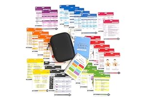 MEDICAL BASICS Nursing Notes 60 High Yield Pocket Nursing Reference Cards, Durable Plastic (3.5" x 5") - MedSurg, ICU/Critical Care, Pharmacology, OB/Peds - with Bonus Medical Abbreviation Booklet