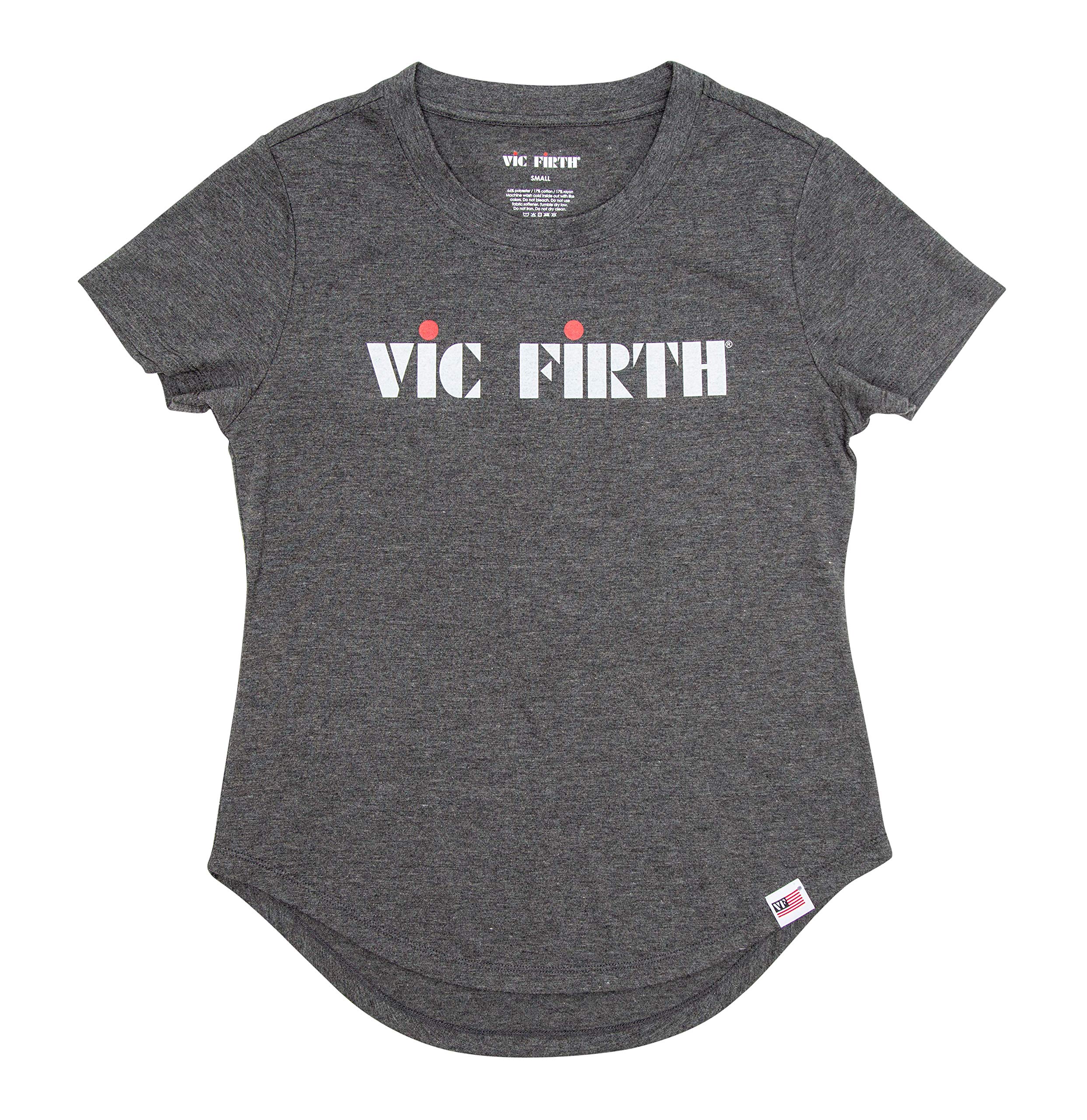 Vic FIrth Logo Womens Logo Grey T-Shirt - Large