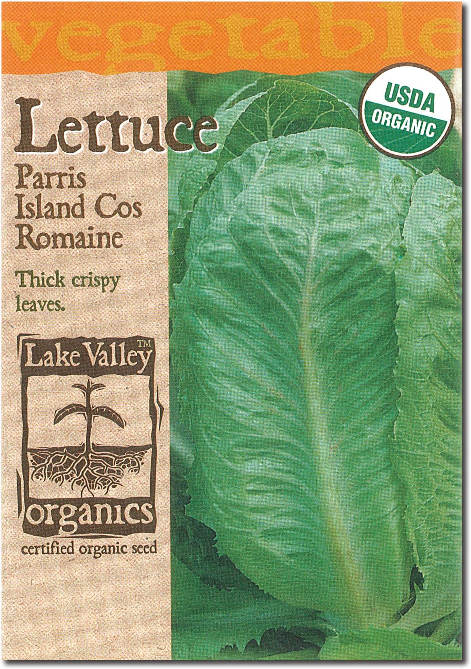 Lake Valley Seed 862 Organic Lettuce Romaine Paris Island Cos Seed, 1.5gm Packet