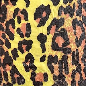 Colored Paper Napkins, 20 Count Shabby Chic Napkins for Wedding, Dinner Tea Party Shower Cocktail Napkins (Leopard Print)