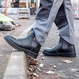 Black Hammer Mens Chelsea Safety Boots S3 SRC Steel Toe Black Leather 9UK view 2