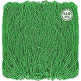 Huskein Mardi Gras Beads, 120 PCS Mardi Gras Accessories, 33 IN Green Bead Necklaces, St Patricks Day Parade Throws Bulk Party Beads Favors for Christmas Carnival Pirate Decorations