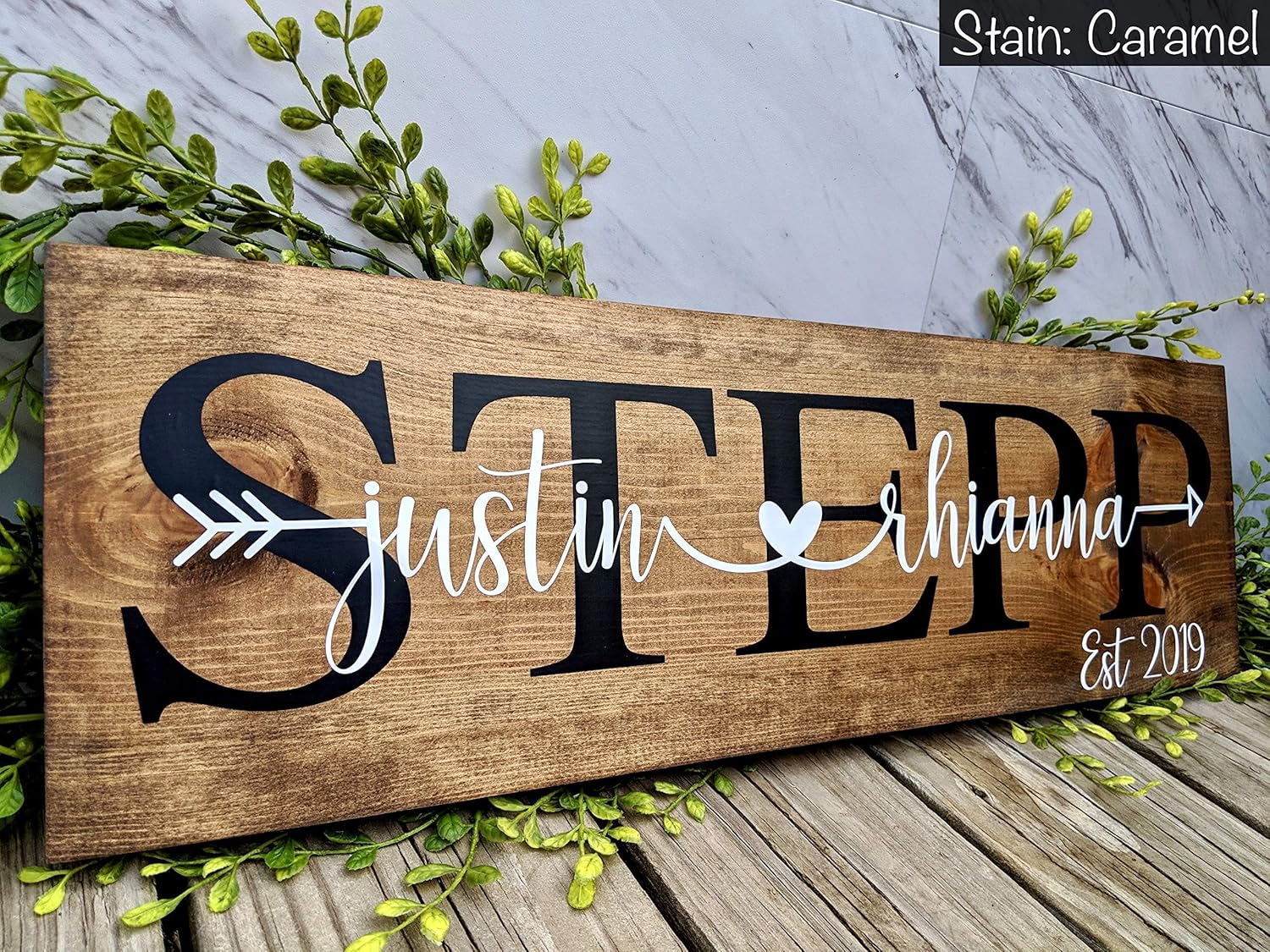 Personalized Family Last Name Wood Sign 