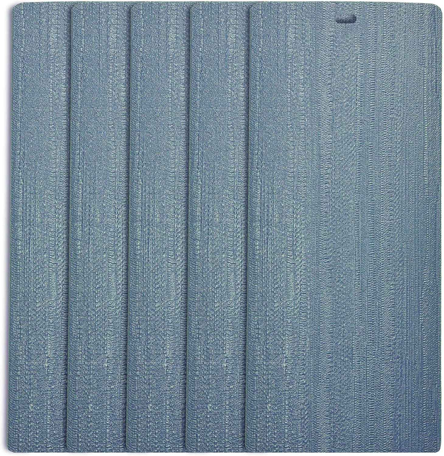 DALIX Arctic Blue Vertical Blind Texture Slats Window Size 46.5 Qty 5 Pack Home