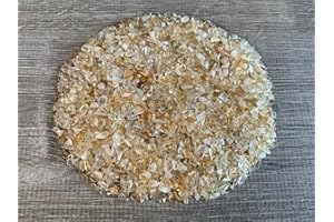 GAF TREASURES 2 oz Lot Citrine Semi Tumbled Gemstone Chips, Crushed Mini Crystals, Undrilled Crystal Chips (Citrine-Light)