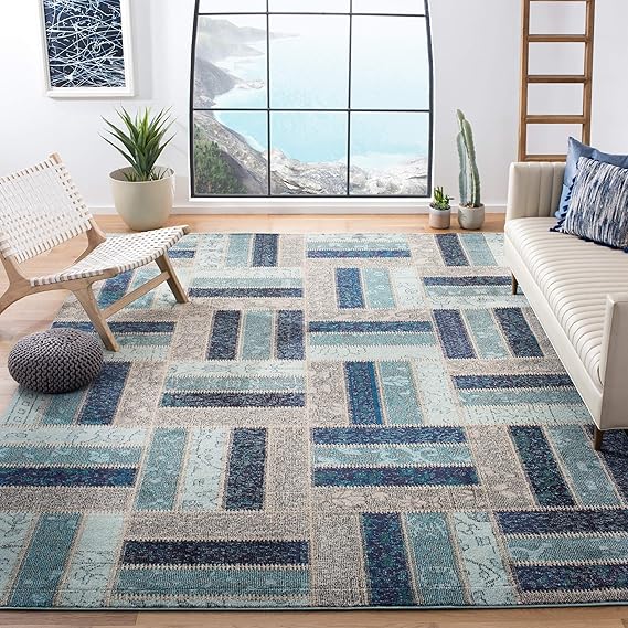 Safavieh Alfombra de área de Córdoba, Gris/Azul, 154 x 231 cm: Amazon