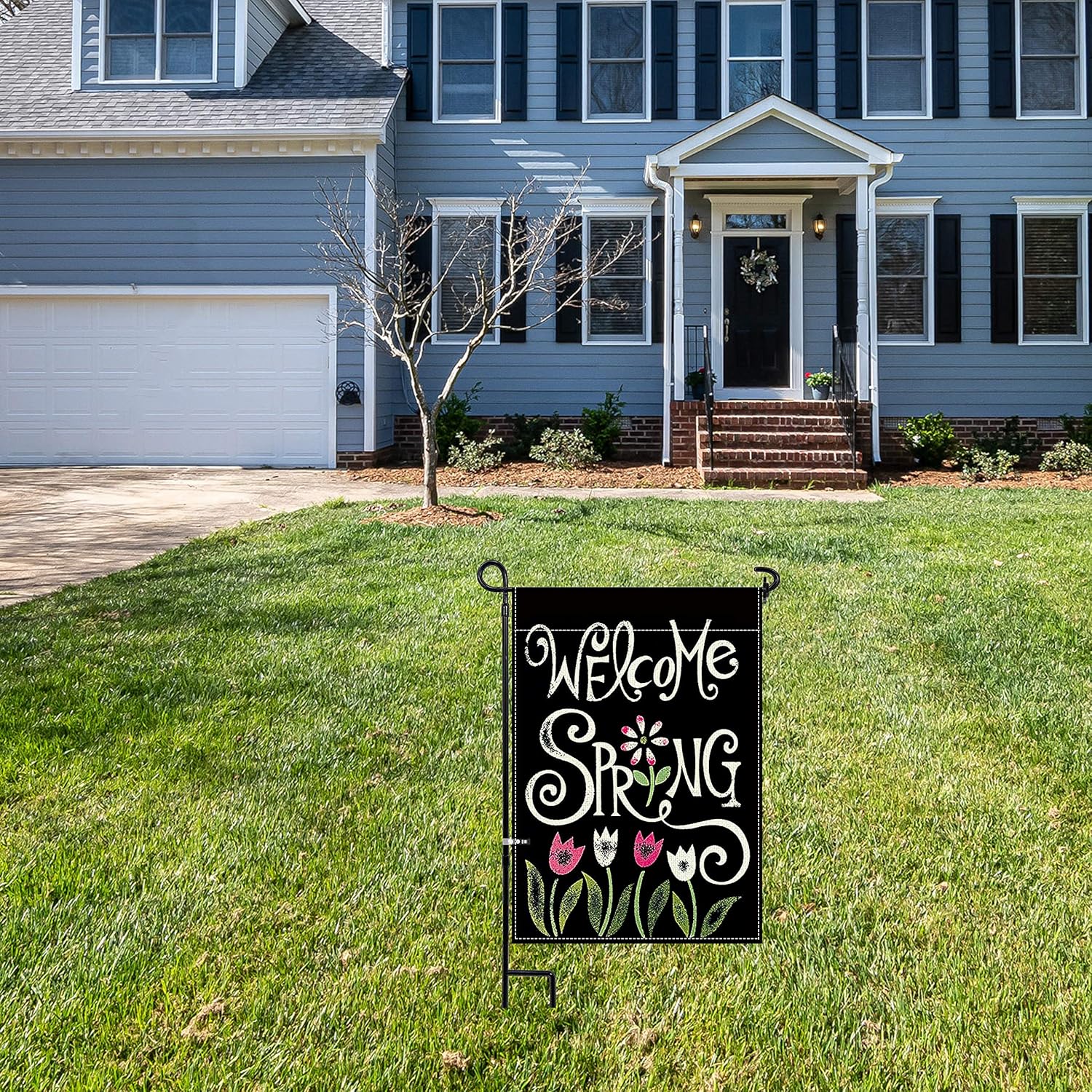 Tuoyi Welcome Spring Garden Flag, 18 x 12.5 Double Sided Design Spring Summer Rustic Farmhouse Burlap Yard Outdoor Decoration, Indoor & Outdoor Decorations : Garden & Outdoor