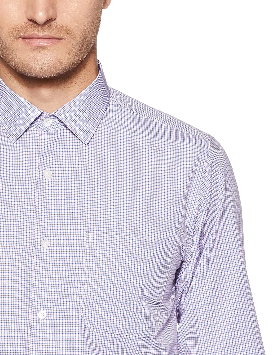 peter england men's checkered slim fit formal shirt