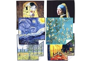 CLEAN & CLEAR MICROFIBER Large [6 Pack] World Best Classic Art Collection Microfiber Cloth - Ultra Premium Quality Microfiber Cleaning Cloths(Best for Camera Lens, Glasses, Screens, and All Lens.), Microfiber Cloth