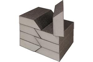 120 Grit Angled Sanding Blocks, Jamiikury Fine Sponge Sand Block Washable and Reusable, Wet & Dry Sandpaper Block for Wood Metal Drywall and Furniture Paint - Pack of 8