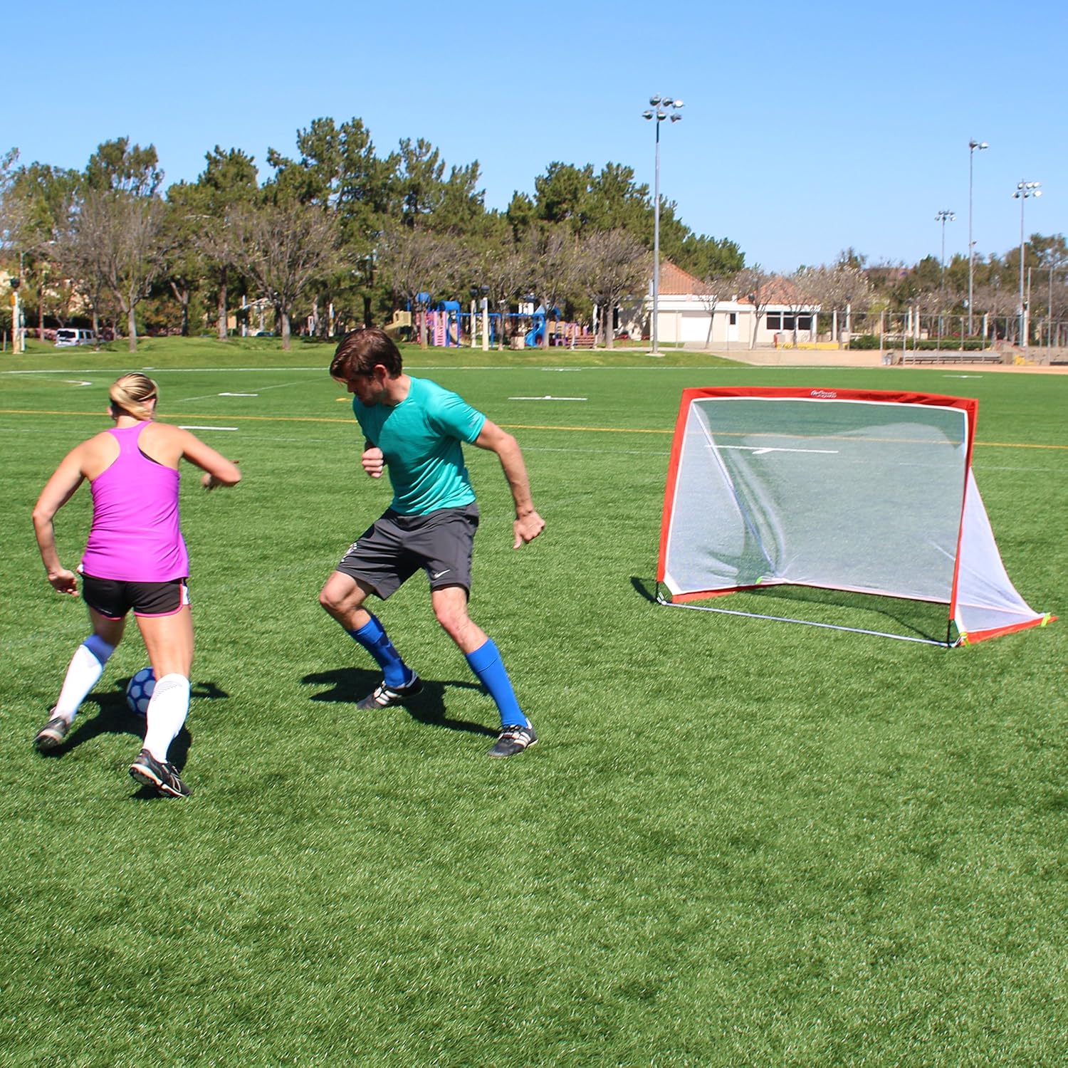 GoSports Premier Portable Pop Up Soccer Goals for Backyard - Kids & Adults - Available in 4' and 6' Sizes : Sports & Outdoors