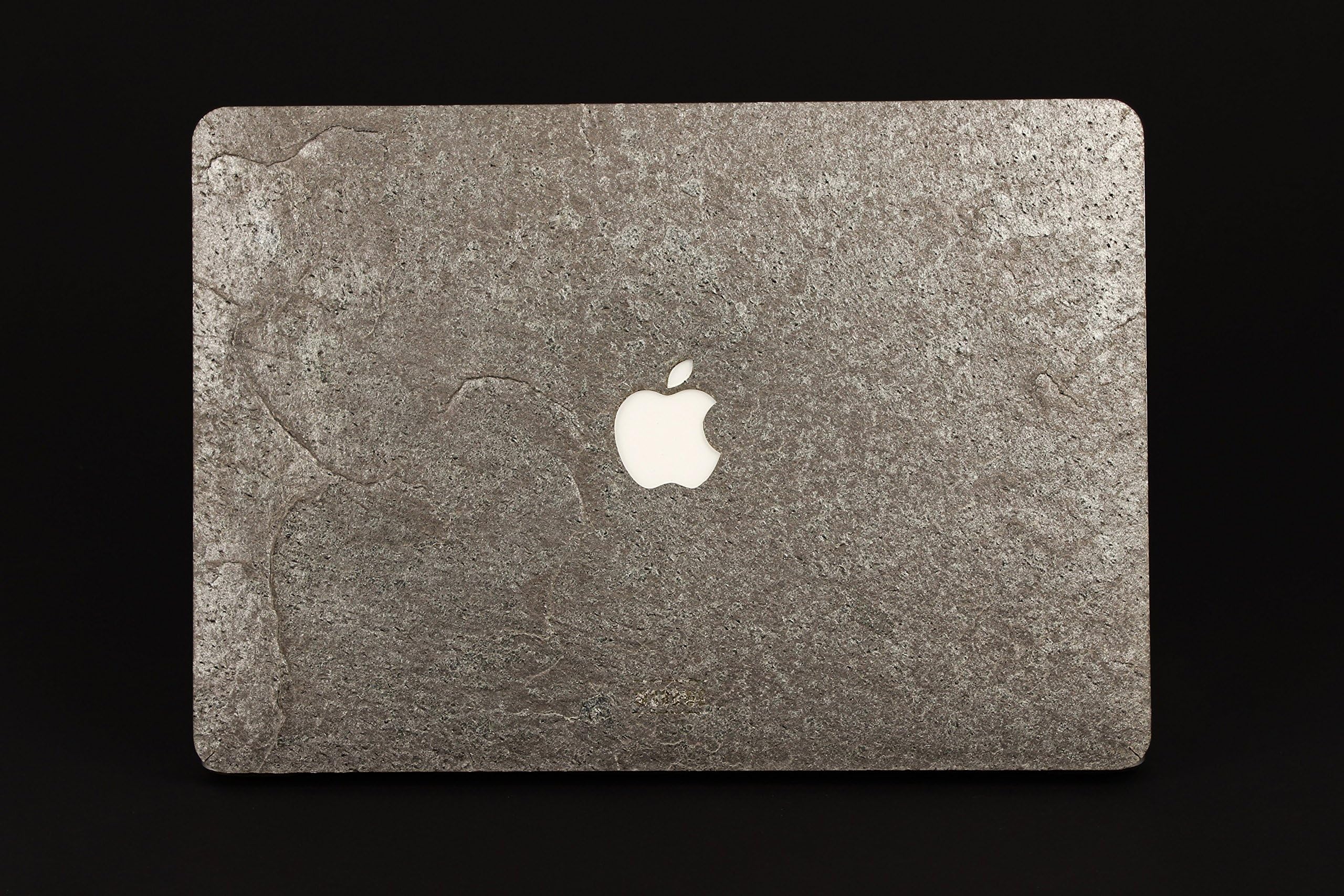 WOODWE® Real Stone Macbook Skin for Mac 12 inch | Model: A1534; Early 2015 – Mid 2017 | Natural SILVER GREY Stone | TOP ONLY