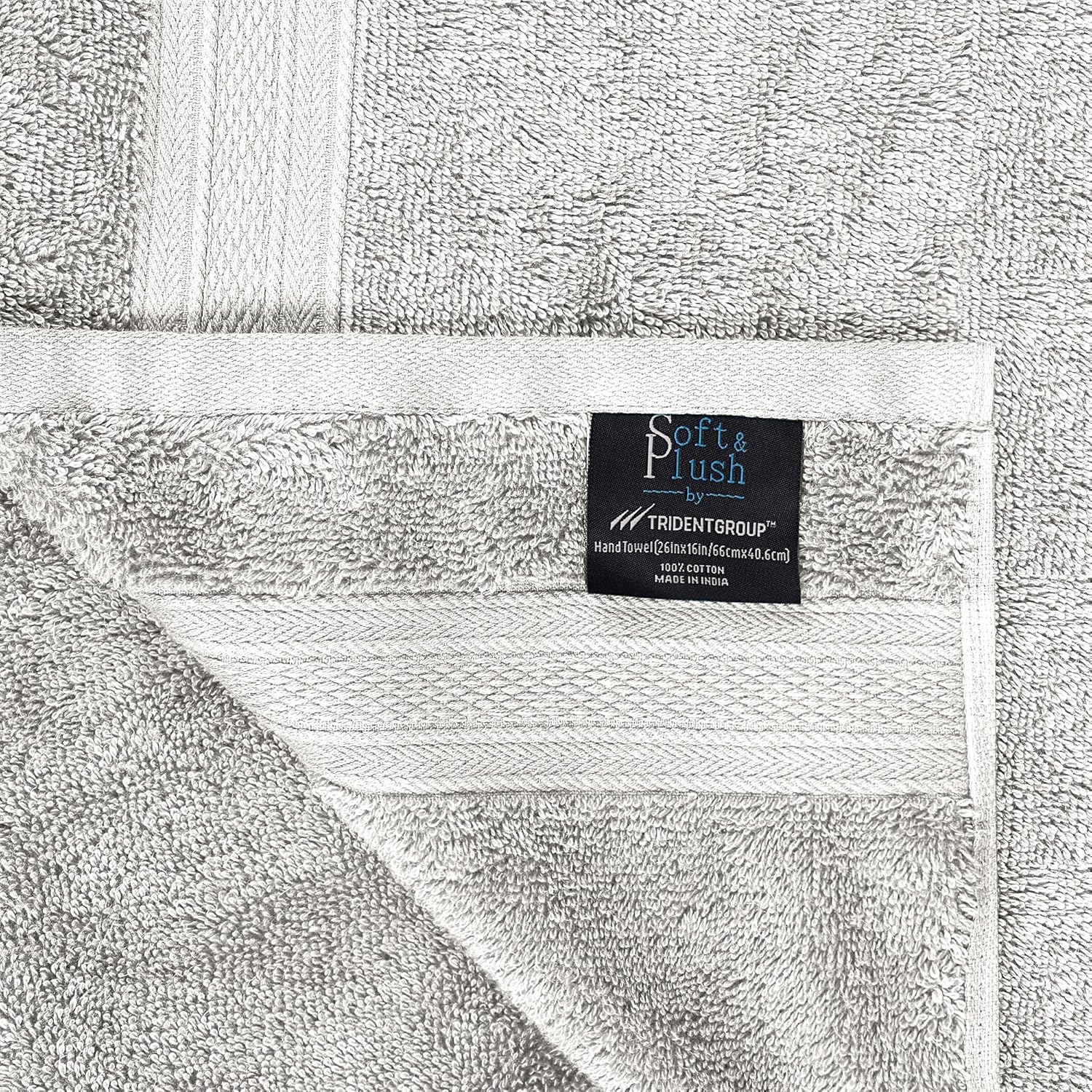 TRIDENT Soft and Plush, 100% Cotton, Highly Absorbent, Bathroom Towels, Super Soft, 6 Piece Towel Set (2 Bath Towels, 2 Hand Towels, 2 Washcloths), 500 GSM, Silver: Kitchen & Dining